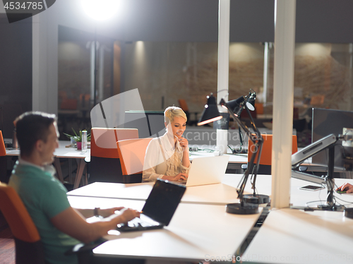 Image of designers in the night startup office