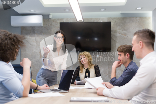 Image of Startup Business Team At A Meeting at modern office building