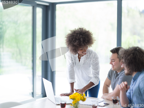 Image of Multiethnic startup Business Team At A Meeting at modern office 