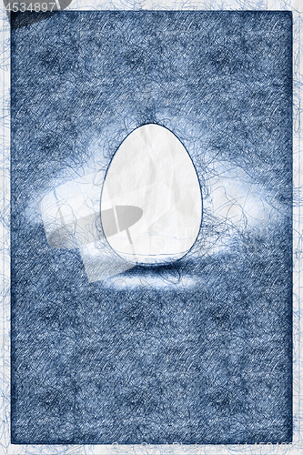 Image of a white easter egg ballpoint pen doodle