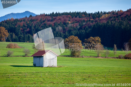 Image of autumn scenery at Murnau Bavaria Germany