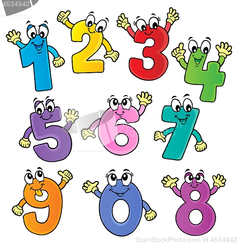 Image of Cartoon numbers theme set 2