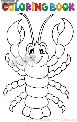 Image of Coloring book cartoon lobster theme 1