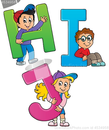 Image of Children with letters HIJ