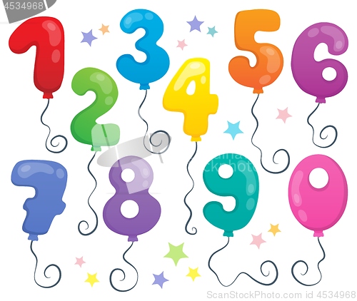 Image of Balloon numbers theme set 2