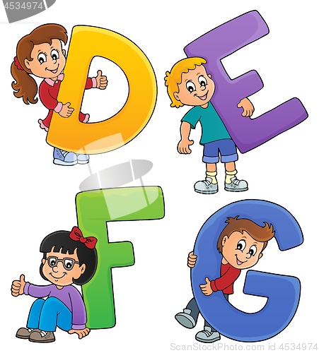 Image of Children with letters DEFG