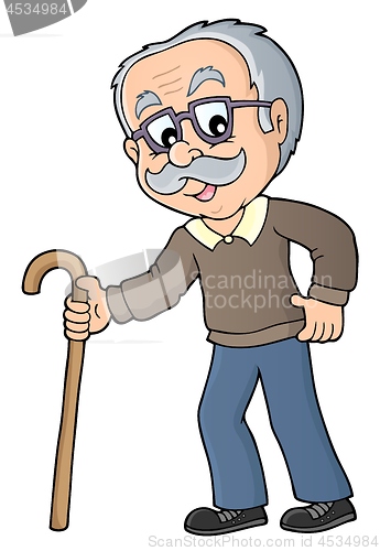 Image of Grandpa with walking stick image 1