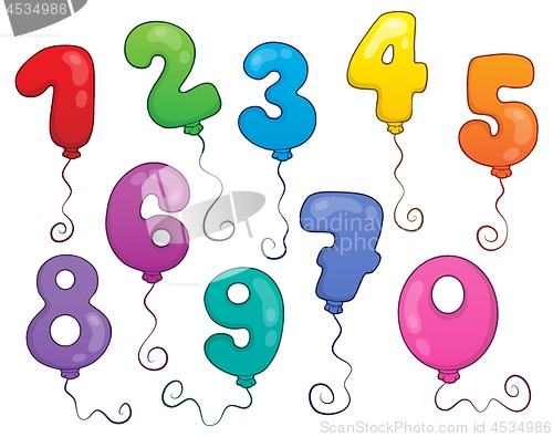 Image of Balloon numbers theme set 1