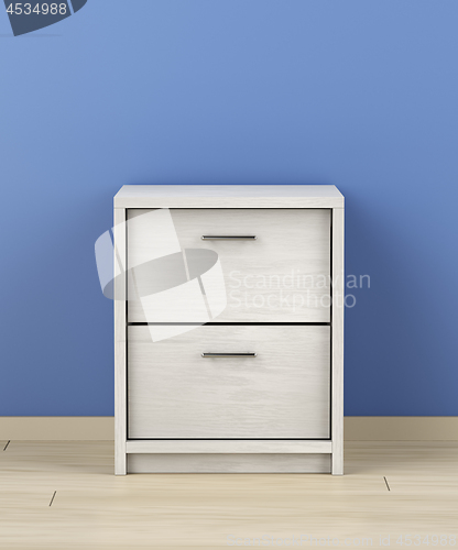 Image of White wood nightstand