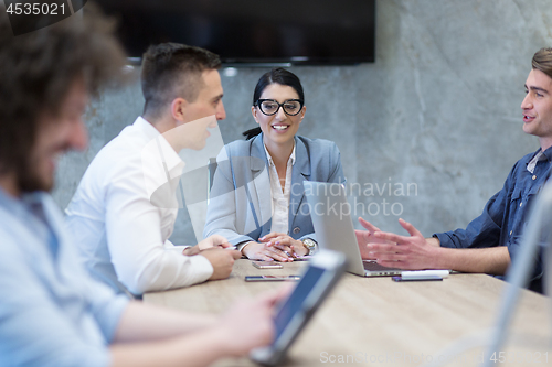 Image of Startup Business Team At A Meeting at modern office building