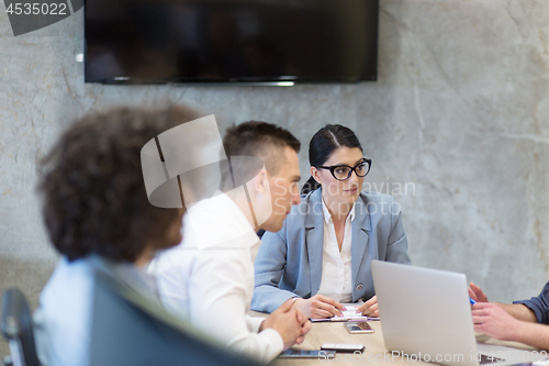 Image of Startup Business Team At A Meeting at modern office building