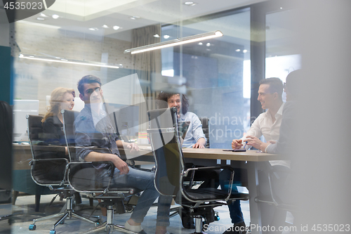 Image of Startup Business Team At A Meeting at modern office building