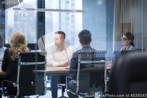 Image of Startup Business Team At A Meeting at modern office building