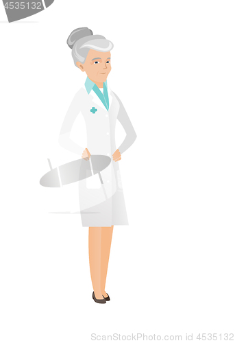 Image of Senior caucasian happy doctor.