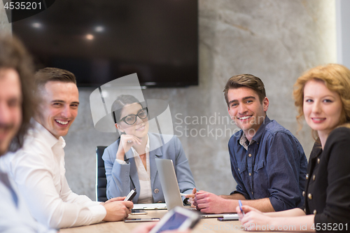 Image of Startup Business Team At A Meeting at modern office building