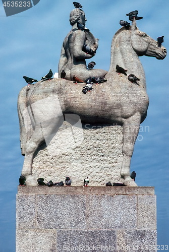 Image of  Monument of a naked women on horse
