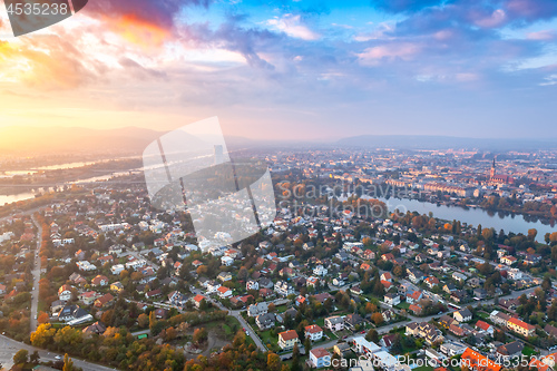 Image of beautiful sunset over Vienna