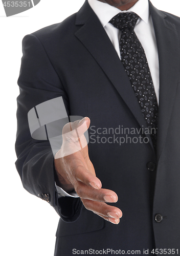 Image of Outstretched hand from a business man
