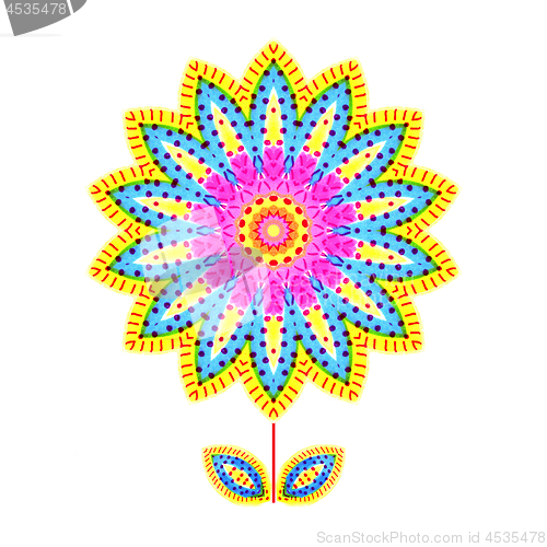 Image of Decorative flower with abstract color pattern 