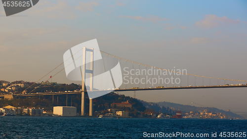 Image of The Bosphorus Bridge connecting Europe and Asia.