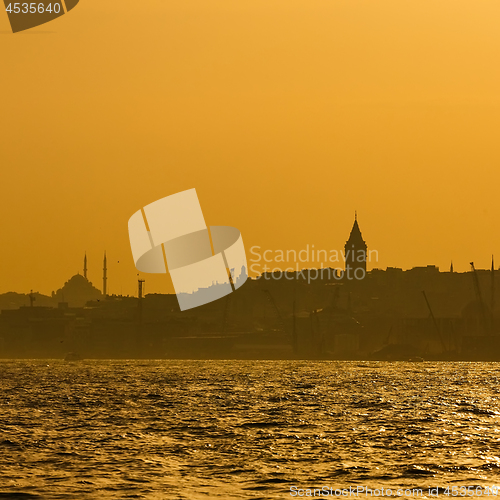 Image of Istanbul beautiful silhouette on the bosphorus