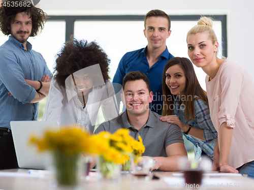 Image of Multiethnic startup Business Team At A Meeting at modern office 