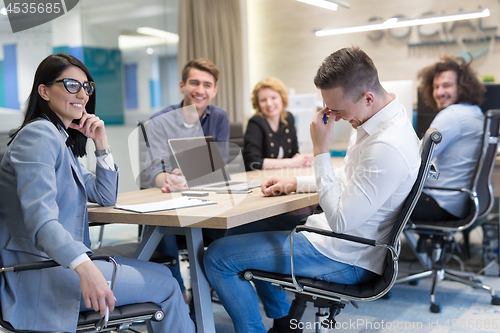 Image of Startup Business Team At A Meeting at modern office building