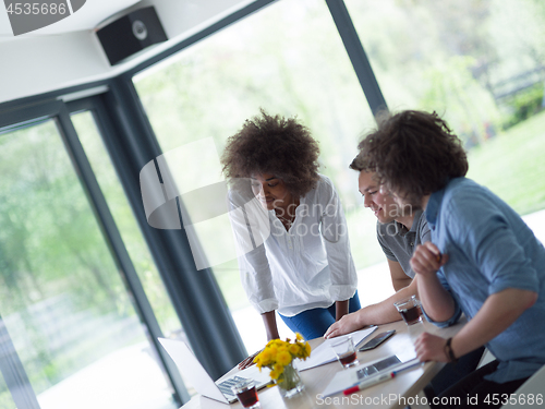 Image of Multiethnic startup Business Team At A Meeting at modern office 