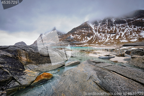 Image of Rocky coast of fjord in Norway