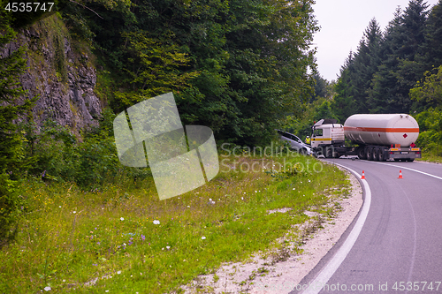 Image of Truck and Car crash accident