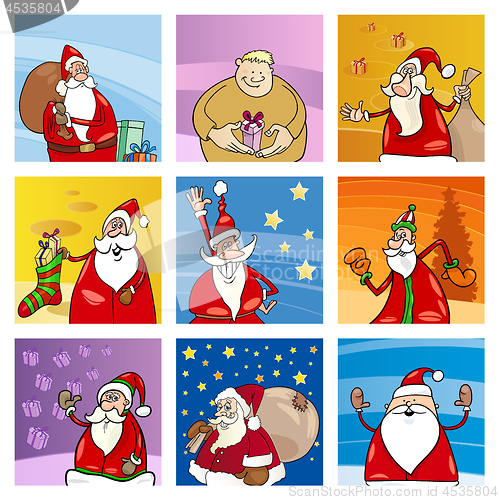 Image of santa claus cards set