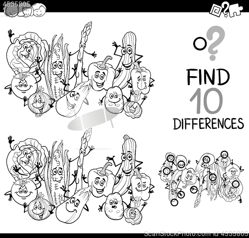 Image of difference game coloring page