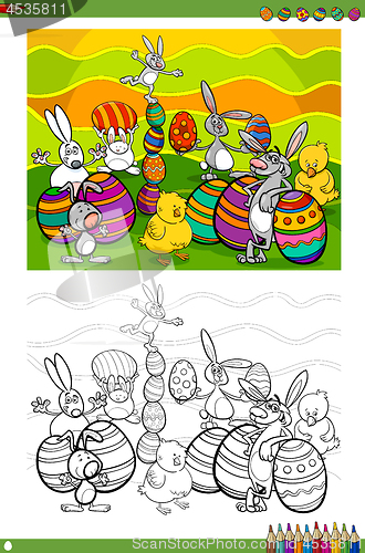 Image of easter characters coloring book