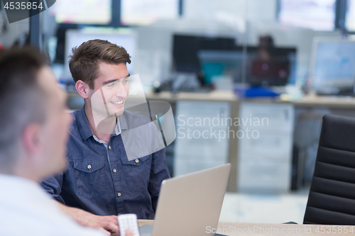 Image of Startup Business Team At A Meeting at modern office building