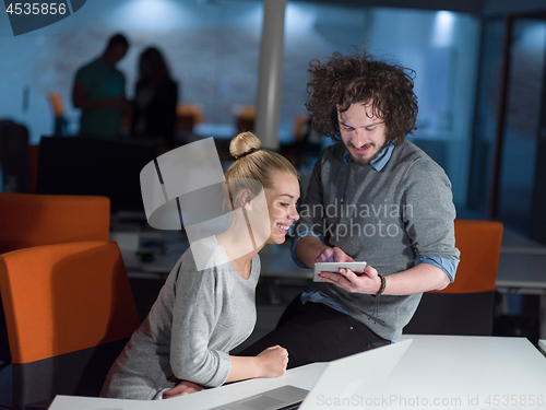 Image of designers in the night startup office
