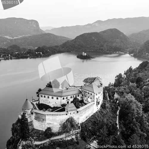 Image of Medieval castle on Bled lake in Slovenia