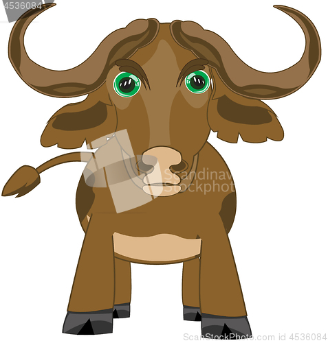 Image of Animal buffalo on white background is insulated