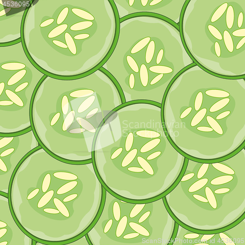 Image of Decorative background from cut a vegetable cucumber