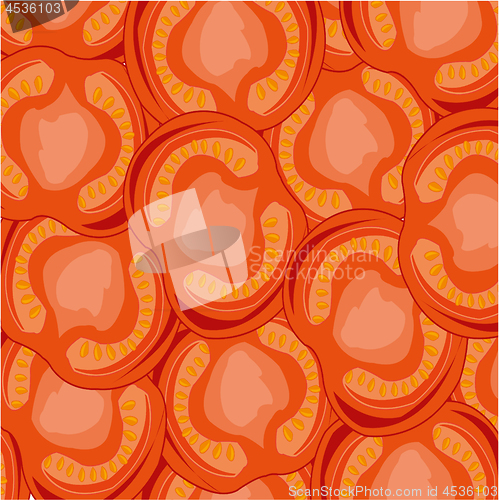 Image of Vector illustration of the background from red vegetable tomato
