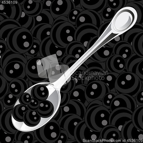 Image of Background from black roe and tablewear spoon