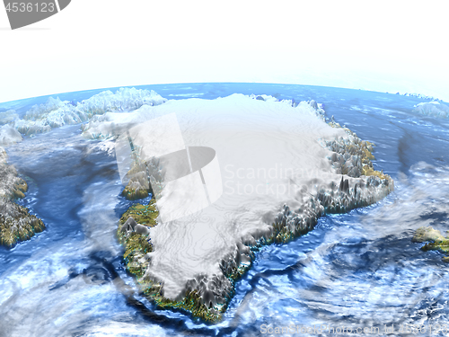 Image of Greenland and Iceland on Earth - visible ocean floor