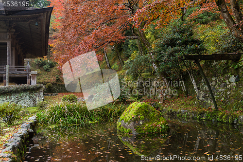 Image of Japanese temple in autumn