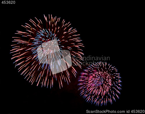 Image of Beautiful purple fireworks