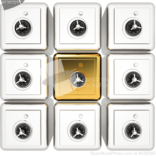 Image of Many safes. 3d render