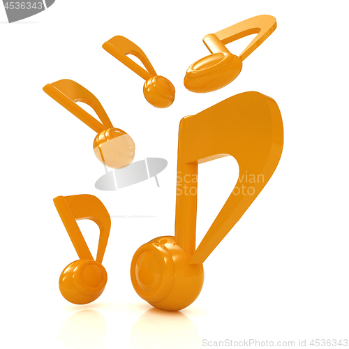 Image of Yellow music notes. 3d render