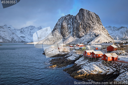 Image of Hamnoy fishing village on Lofoten Islands, Norway 