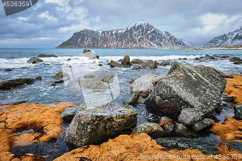 Image of Rocky coast of fjord in Norway