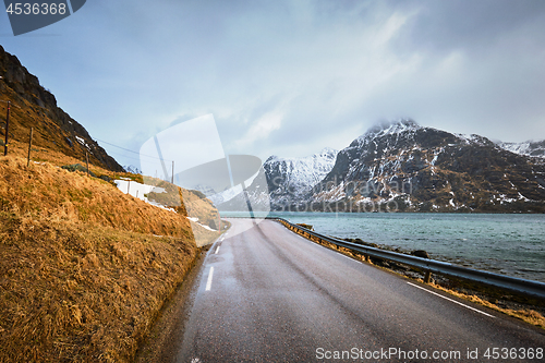 Image of Road in Norway along the fjord