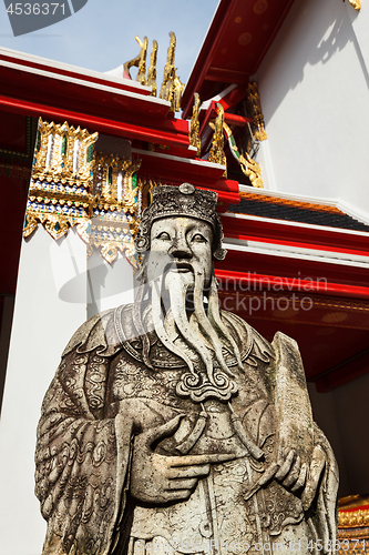 Image of Wat Pho stone guardian, Thailand