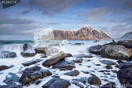 Image of Rocky coast of fjord in Norway